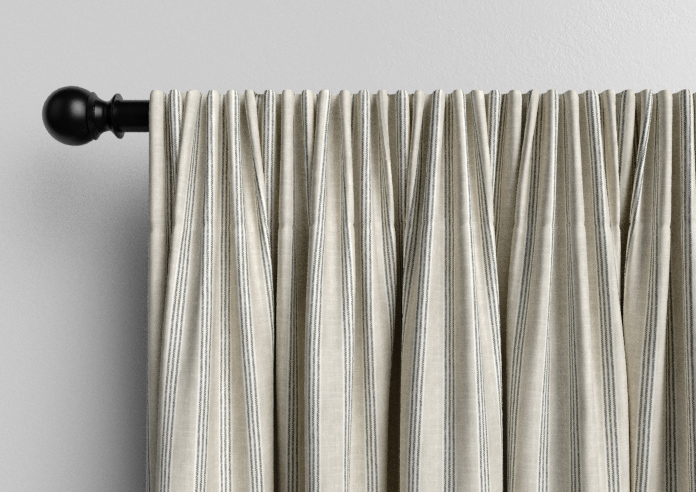 Emily Bond George Stripe Print, Charcoal - Made to Measure Curtains - Image 9